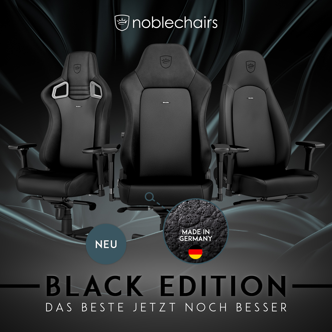 BRANDNEU bei Caseking: Die noblechairs Black Edition – Die Krönung der Erfolgsmodelle!