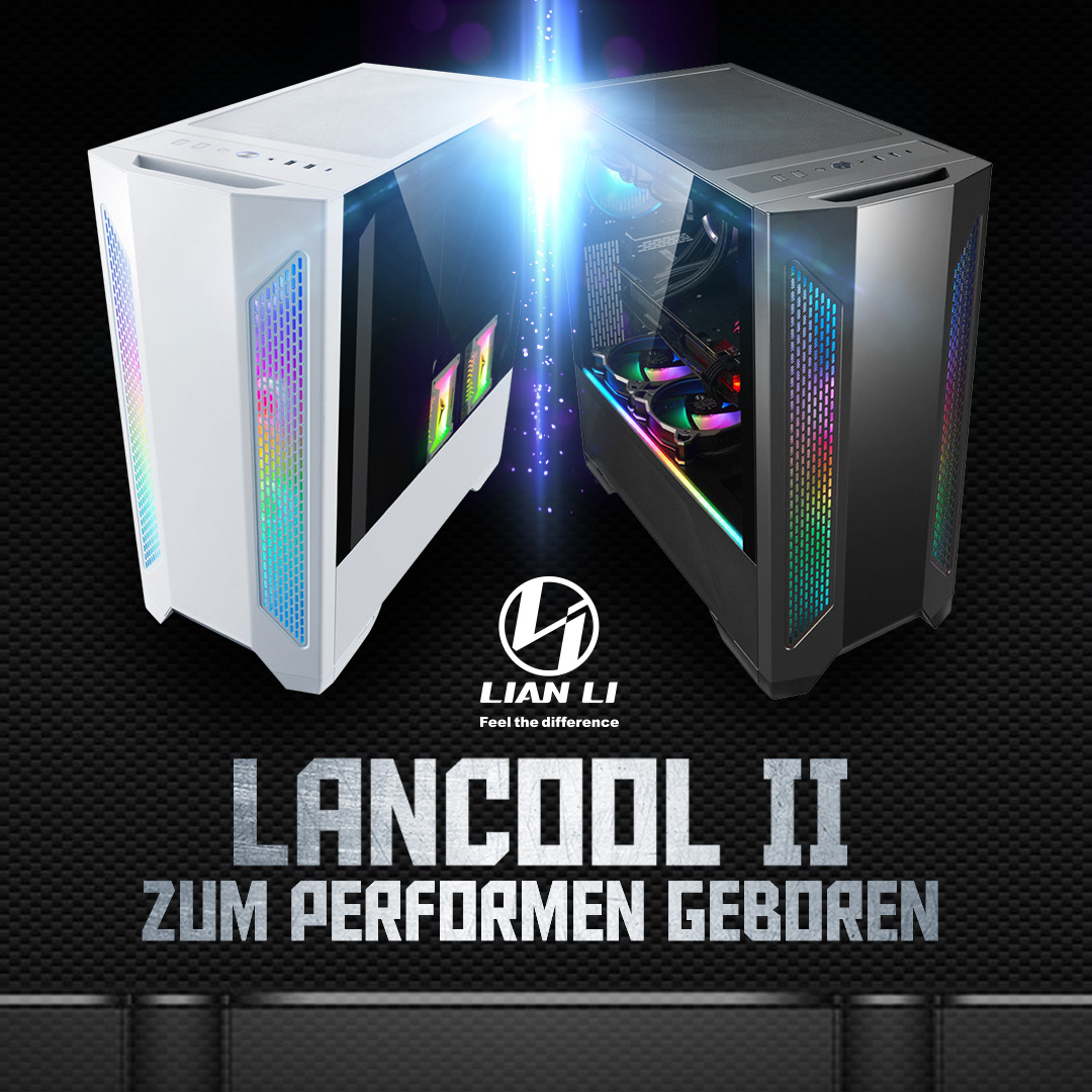 NEU bei Caseking – Der Lian Li LANCOOL II E-ATX-Tower mit digital adressierbarer RGB-LED-Beleuchtung und Temperglas-Seitentüren