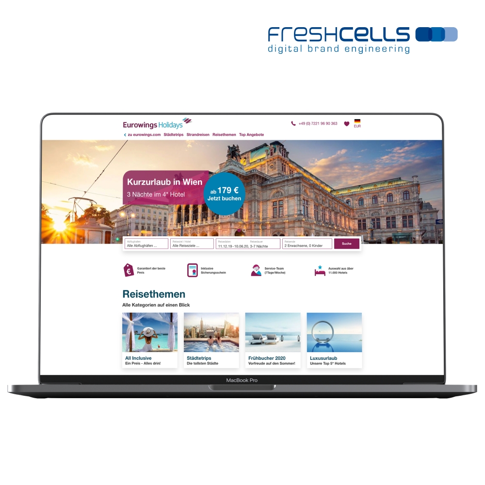 freshcells bringt nach nur einem Monat Eurowings Holidays live