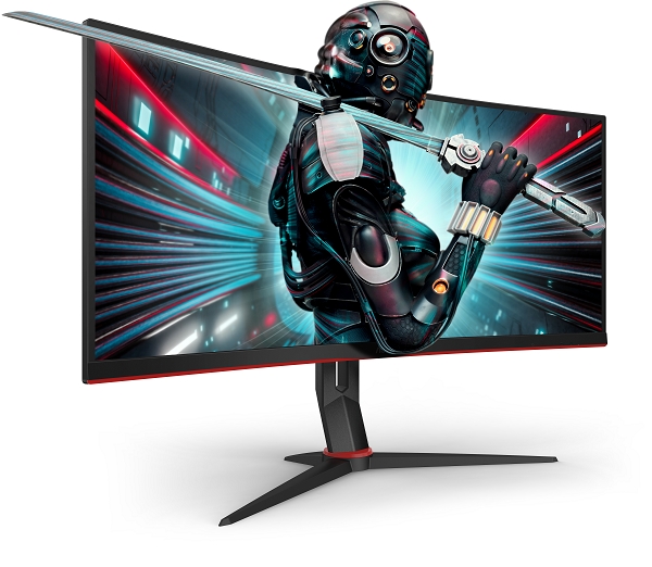 Völlig eintauchen mit den 34″-UltraWide-Curved-Gaming-Monitoren CU34G2 und CU34G2X von AOC