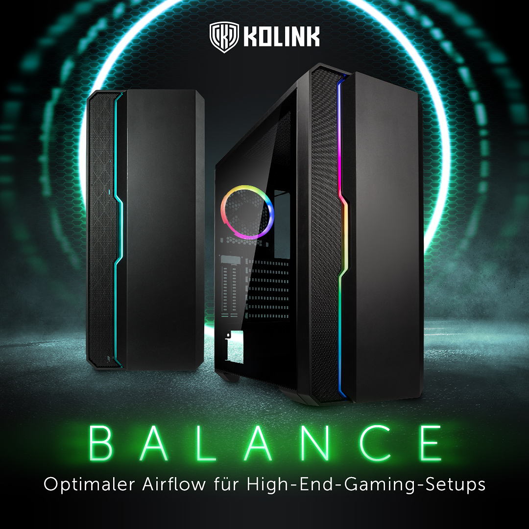 NEU bei Caseking – Das moderne High-Airflow-Gehäuse Kolink Balance ARGB!