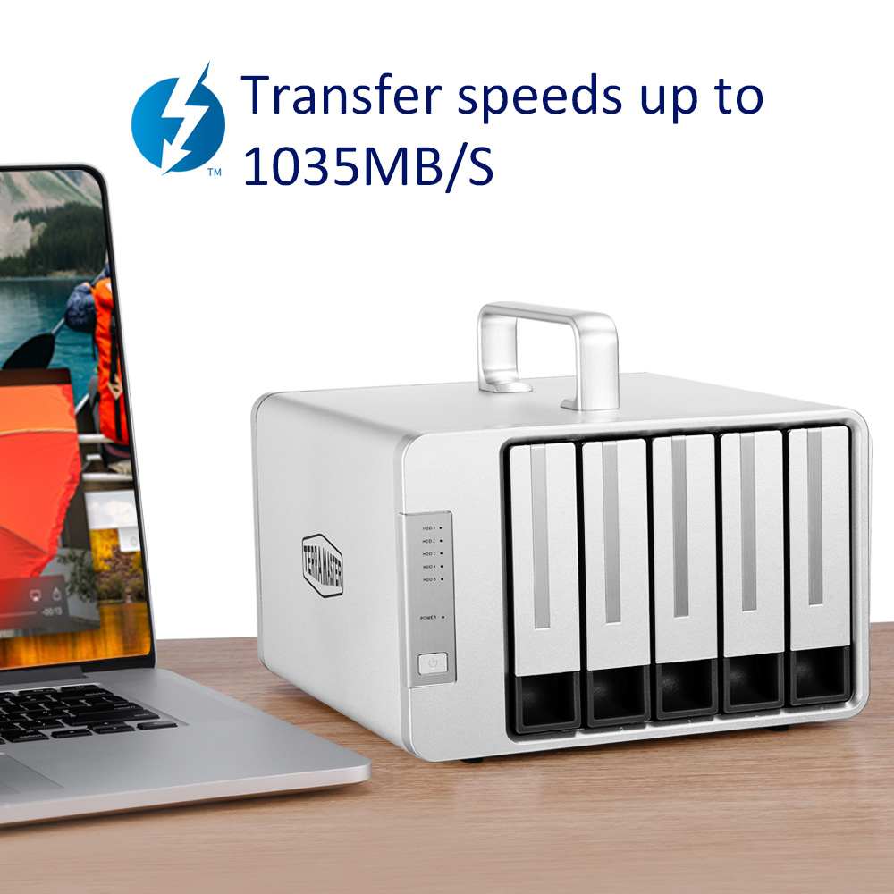 TerraMaster packt eine Sammlung umfassender Feature in sein D5 Thunderbolt 3 für einen reibungslosen Arbeitsablauf