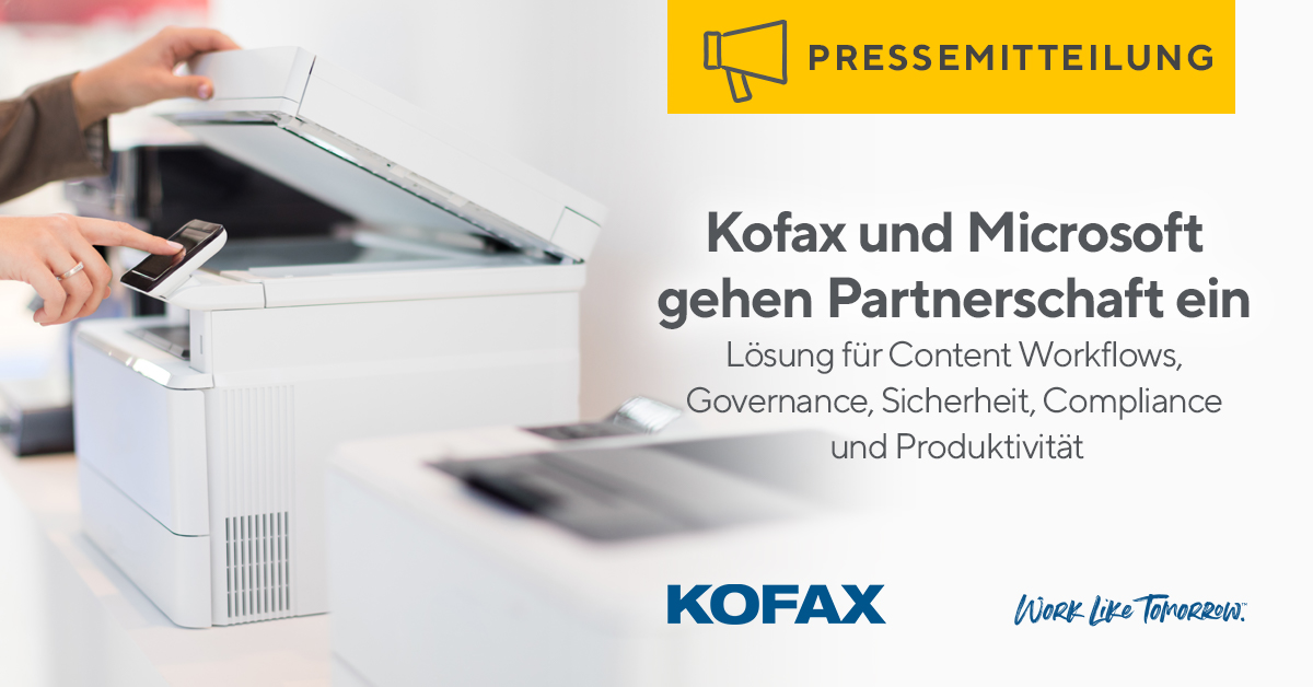 Kofax und Microsoft gehen Partnerschaft ein