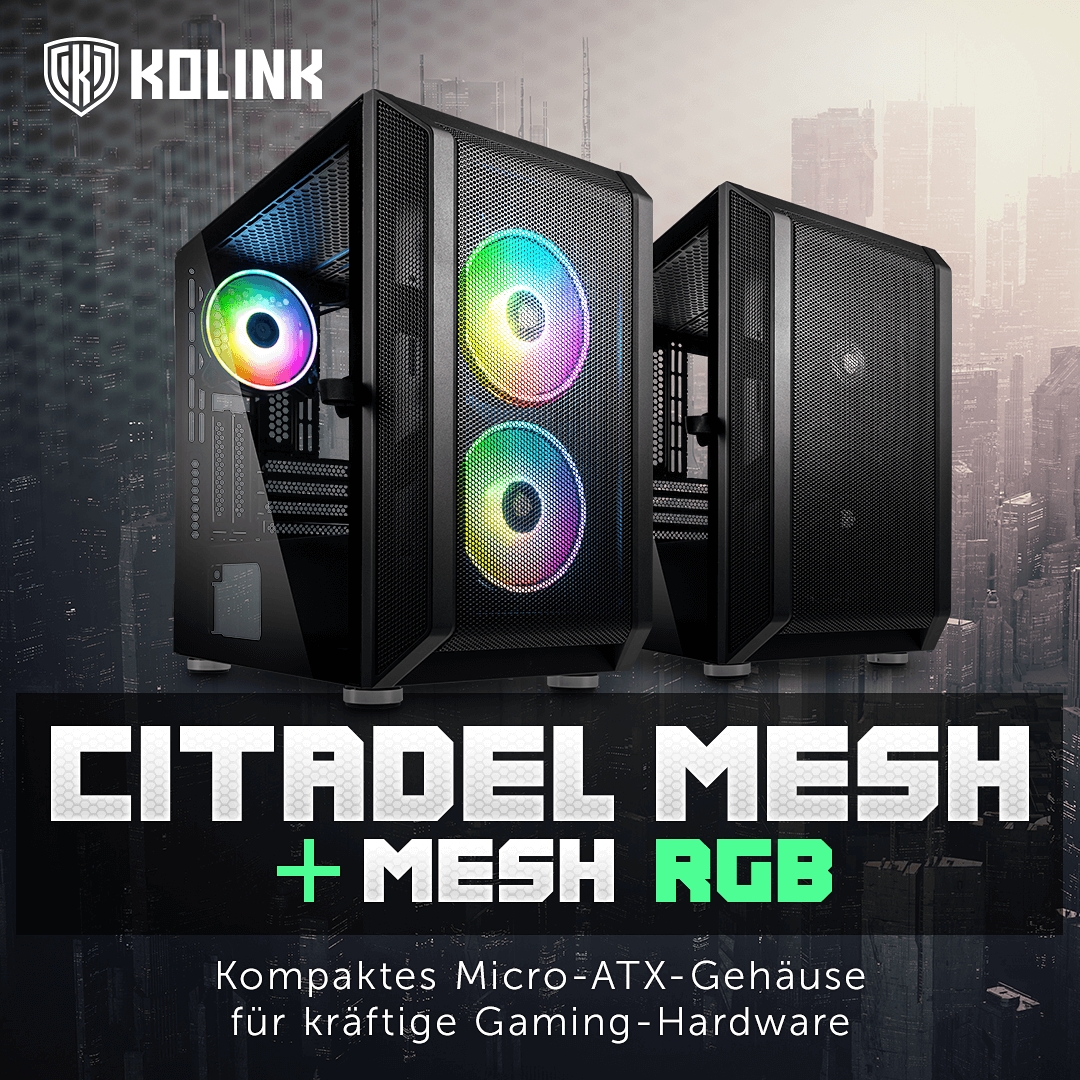 Neu: Kolink Citadel Mesh und Mesh RGB Mini-ITX-Gehäuse