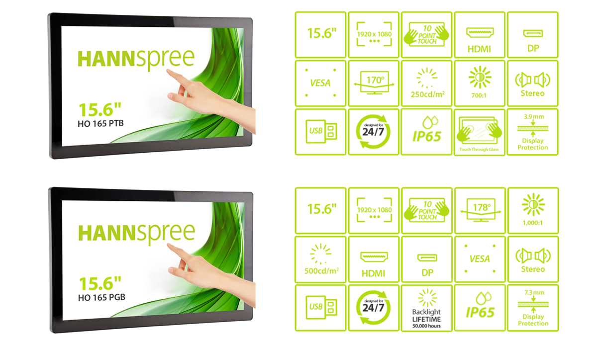 HANNspree stellt neue Open-Frame-Touchscreen-Monitore vor