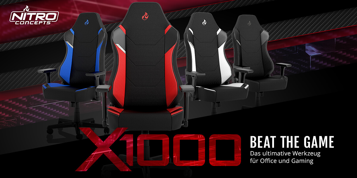 Neu bei Caseking: Die Nitro Concepts X1000 Gaming-Stühle!