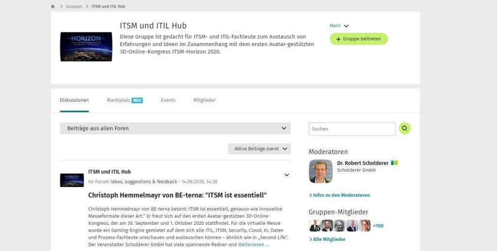 ITSM und ITIL mit 3D Kongress bei XING und LinkedIn online