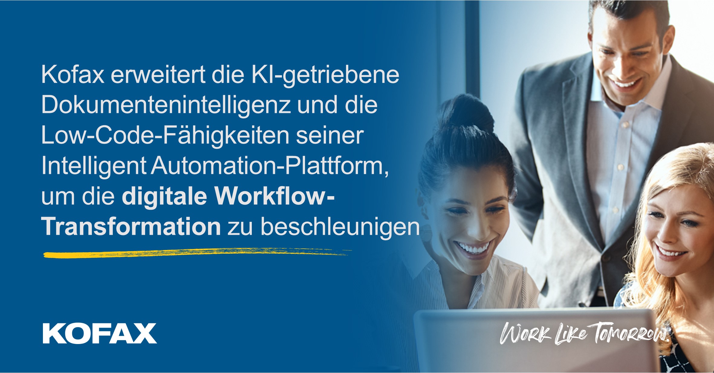 Kofax erweitert die KI-getriebene Dokumentintelligenz und die Low-Code-Fähigkeiten seiner Intelligent Automation-Plattform
