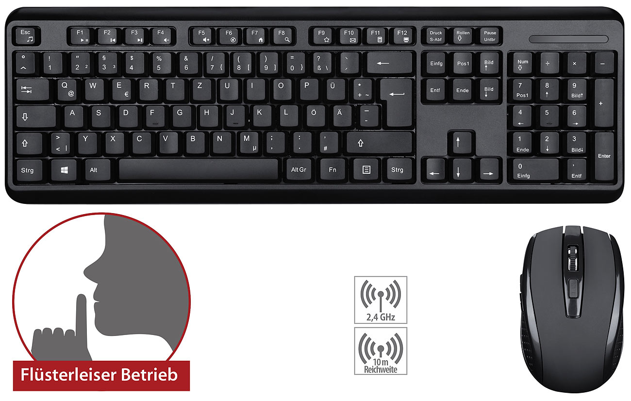 GeneralKeys leise Funk-Tastatur-Maus-Kombination