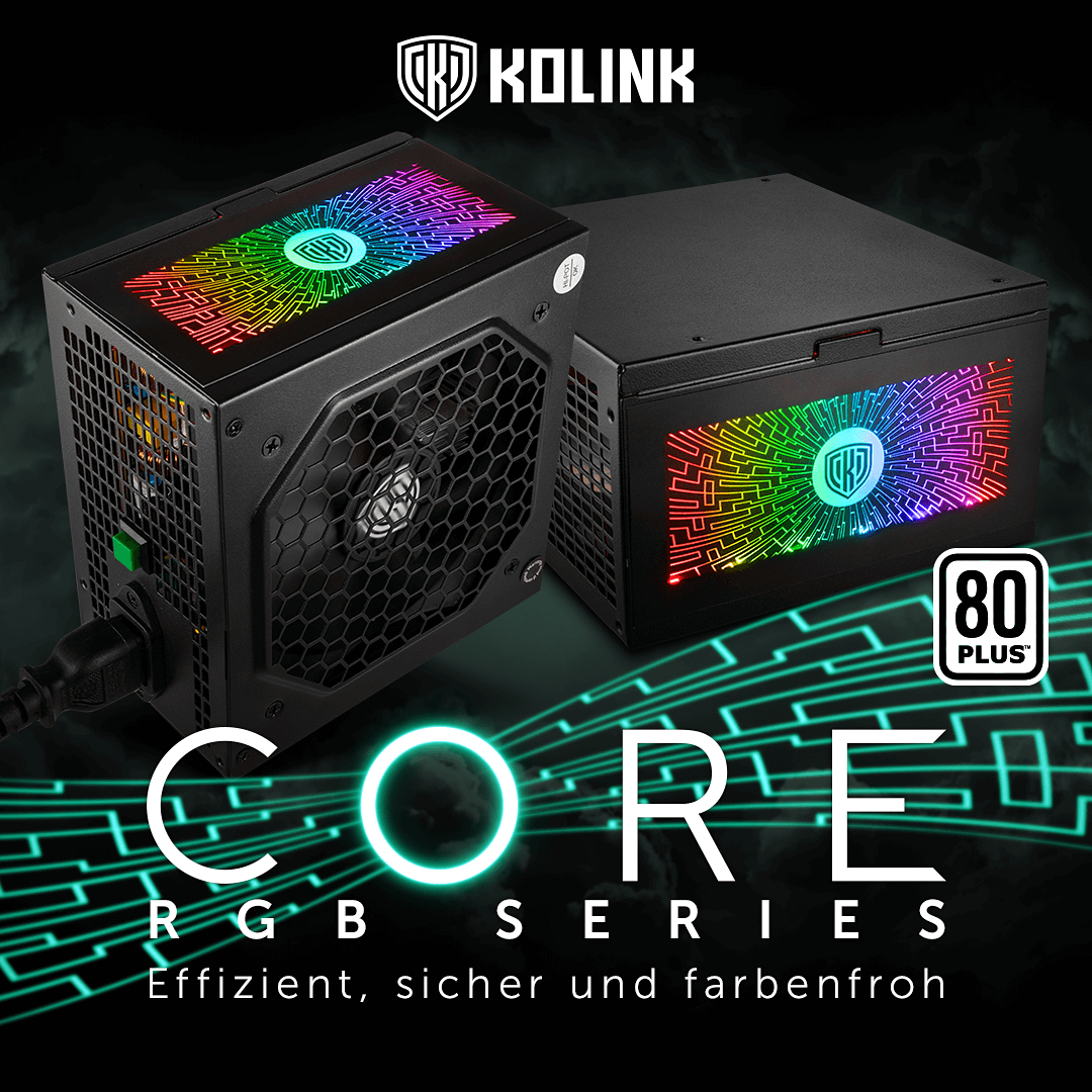 Kolink Core RGB 80 PLUS-Netzteile. Jetzt bei Caseking!