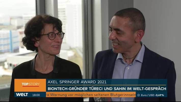 Özlem Türeci und Ugur Sahin (BioNTech) exklusiv auf WELT Nachrichtensender: „Die Impfungen werden der Krankheit den Schrecken nehmen.“