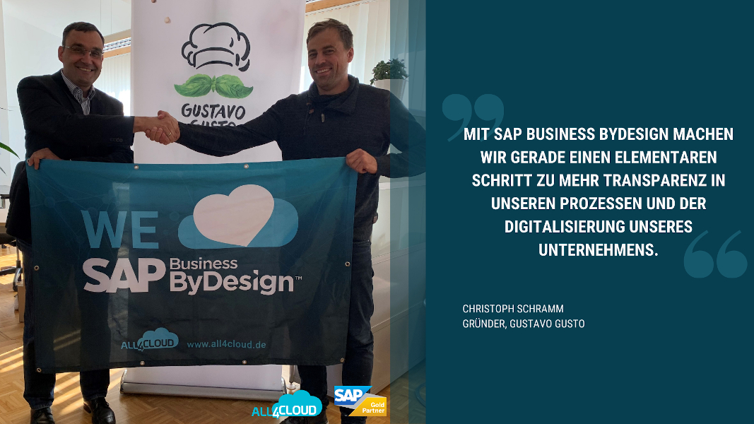 all4cloud implementiert SAP Business ByDesign für Gustavo Gusto