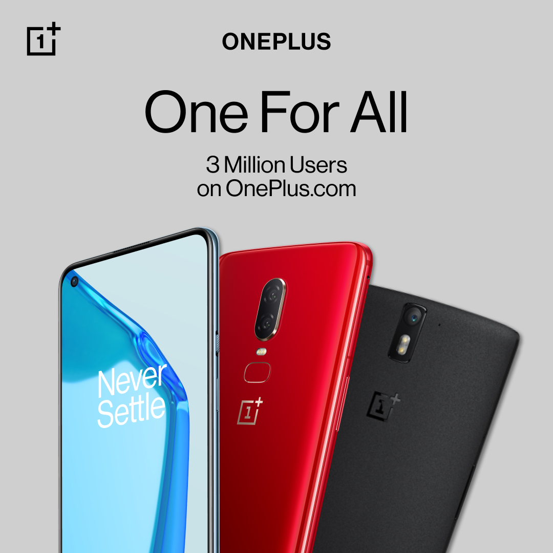 OnePlus-Meilenstein in Europa: 3 Mio Nutzer auf oneplus.com