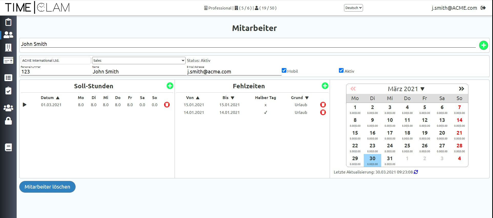 Timeclam erleichtert digitale Zeiterfassung