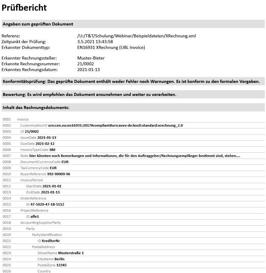 Konvertierung von Rechnungsdaten