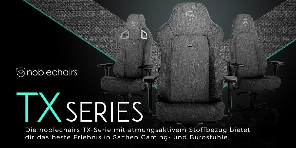 Atmungsaktiv und stylish: die noblechairs TX-Serie