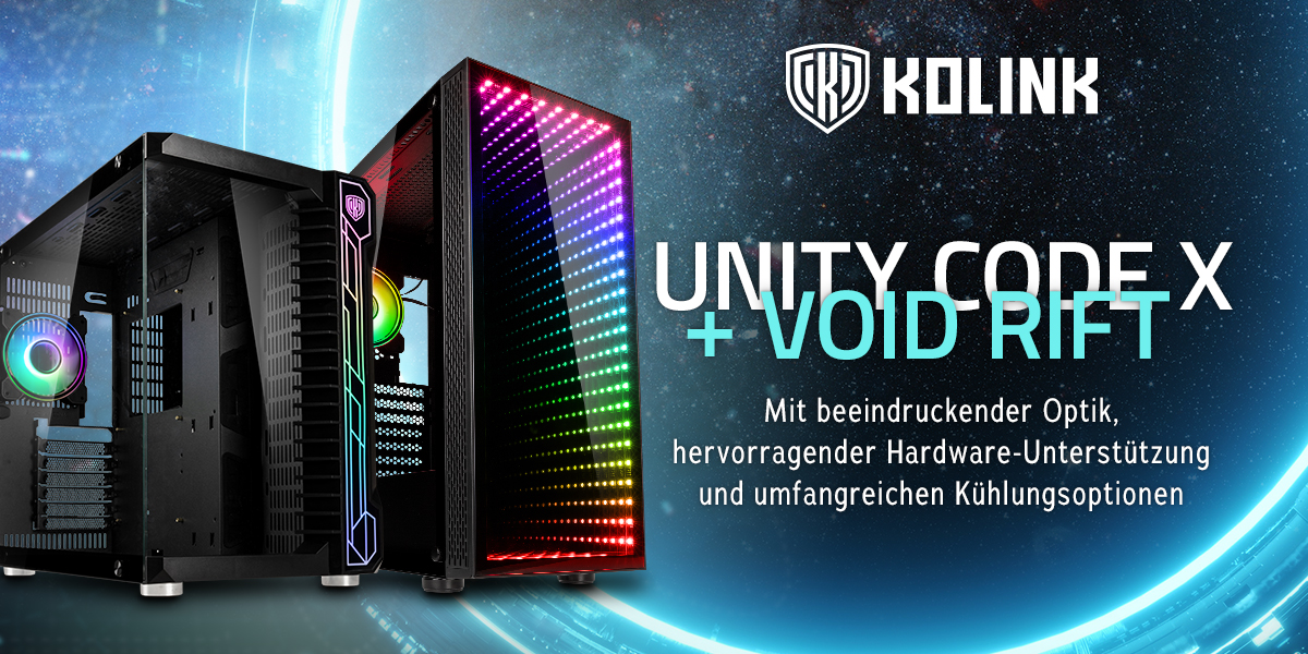 Neu: Kolink Unity Code X ARGB & Void Rift ARGB Midi-Tower