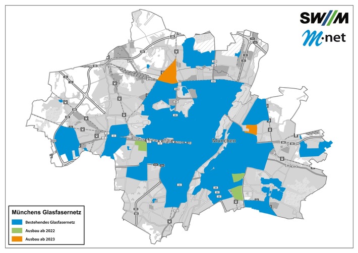 Glasfaserausbau in München: SWM und M-net erschließen weitere Stadtgebiete